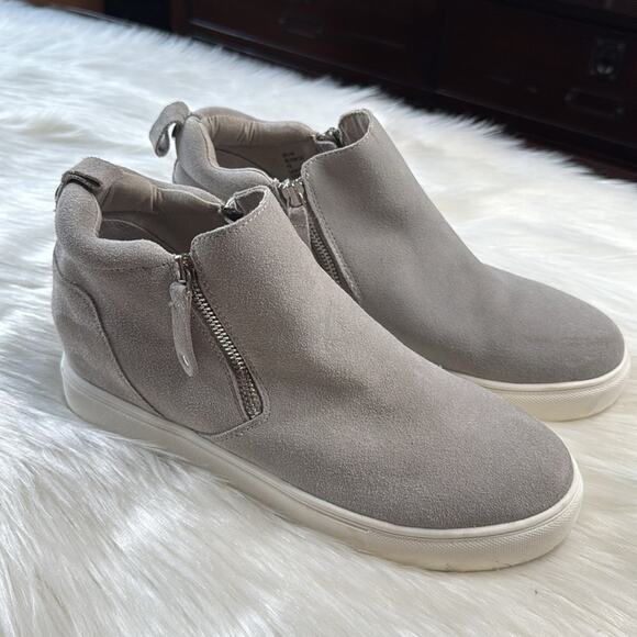Steve Madden Gray Suede Silya Wedge Sneakers - Picture 1 of 9